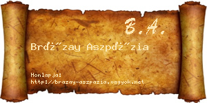 Brázay Aszpázia névjegykártya